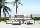 Portals Teak and Aluminum Modular Sofa 3pc Set