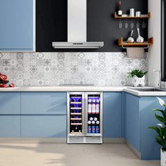24" Dual Zone Wine & Beverage Refrigerator – Built-In or Freestanding