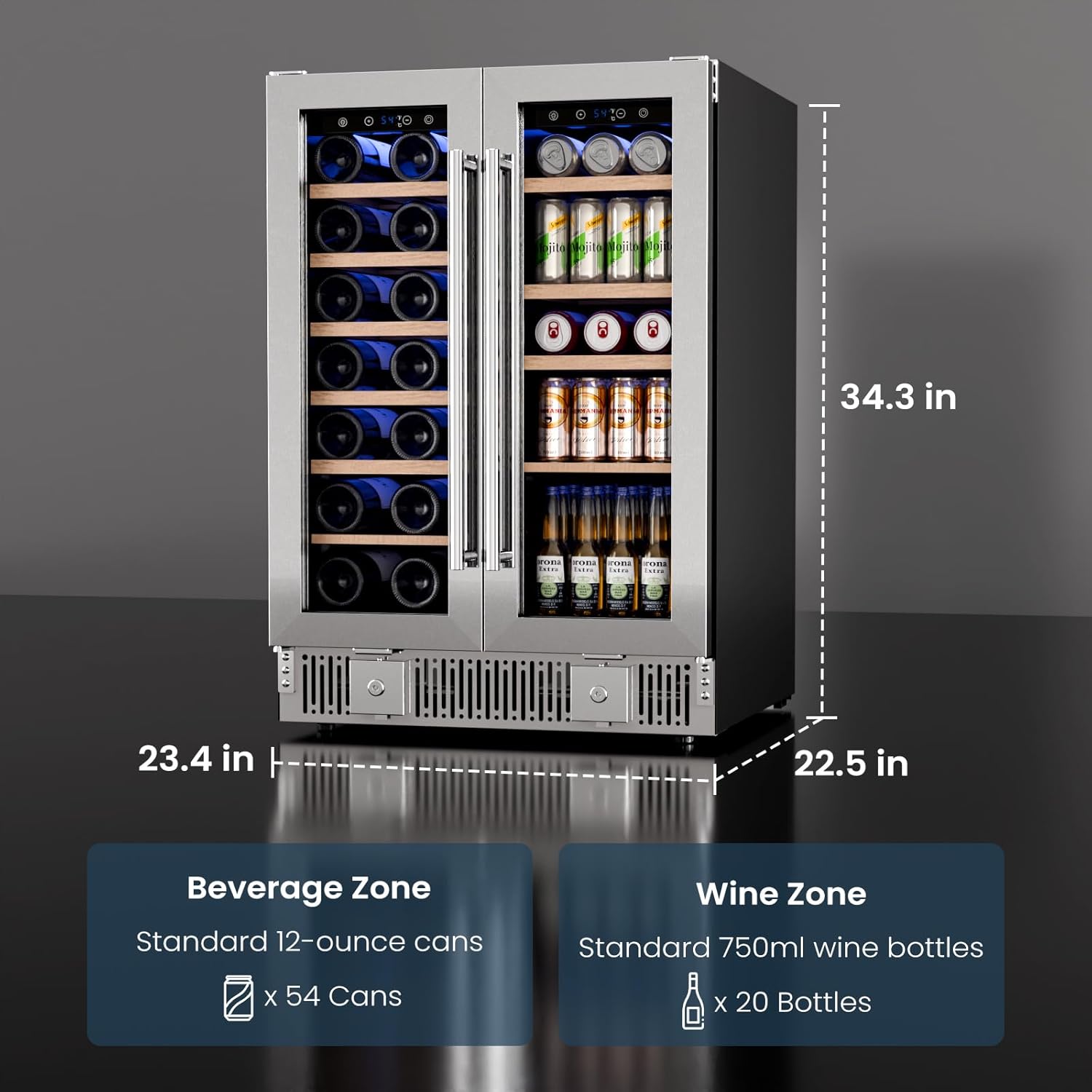 24" Dual Zone Wine & Beverage Refrigerator – Built-In or Freestanding