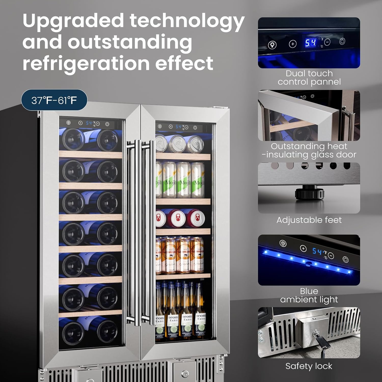 24" Dual Zone Wine & Beverage Refrigerator – Built-In or Freestanding
