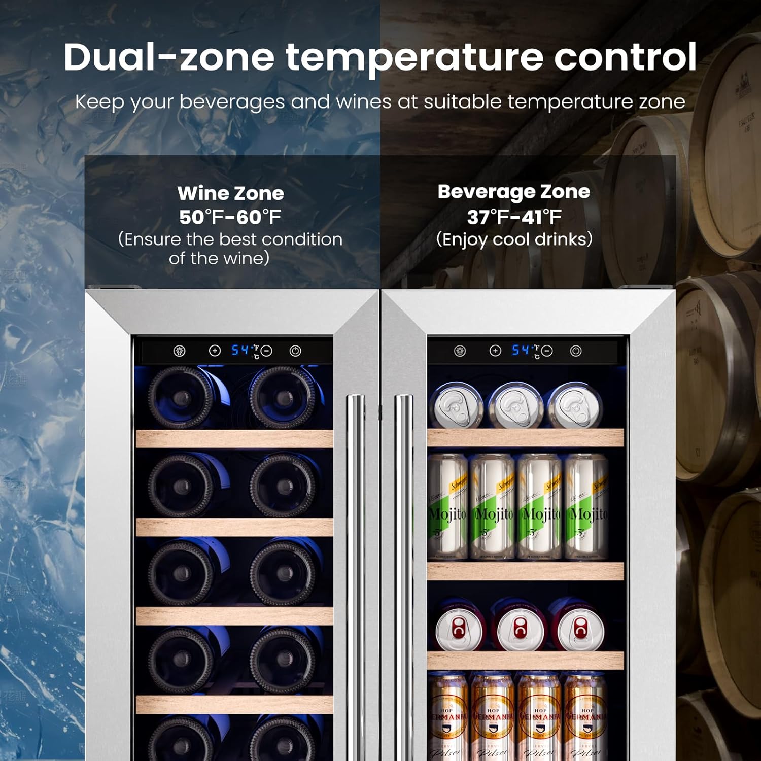 24" Dual Zone Wine & Beverage Refrigerator – Built-In or Freestanding