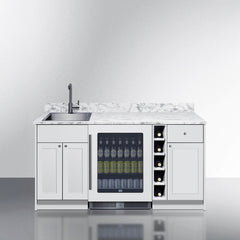 ADU or In-Law Suite Wet Bar Kitchenette With Countertop, Beverage Center, And Fully Assembled Cabinetry